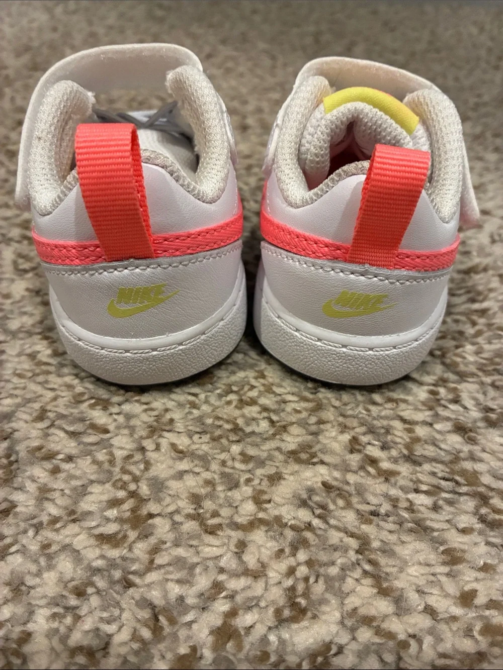 Nike Baby White Sneakers with Coral - Picture 3 of 5